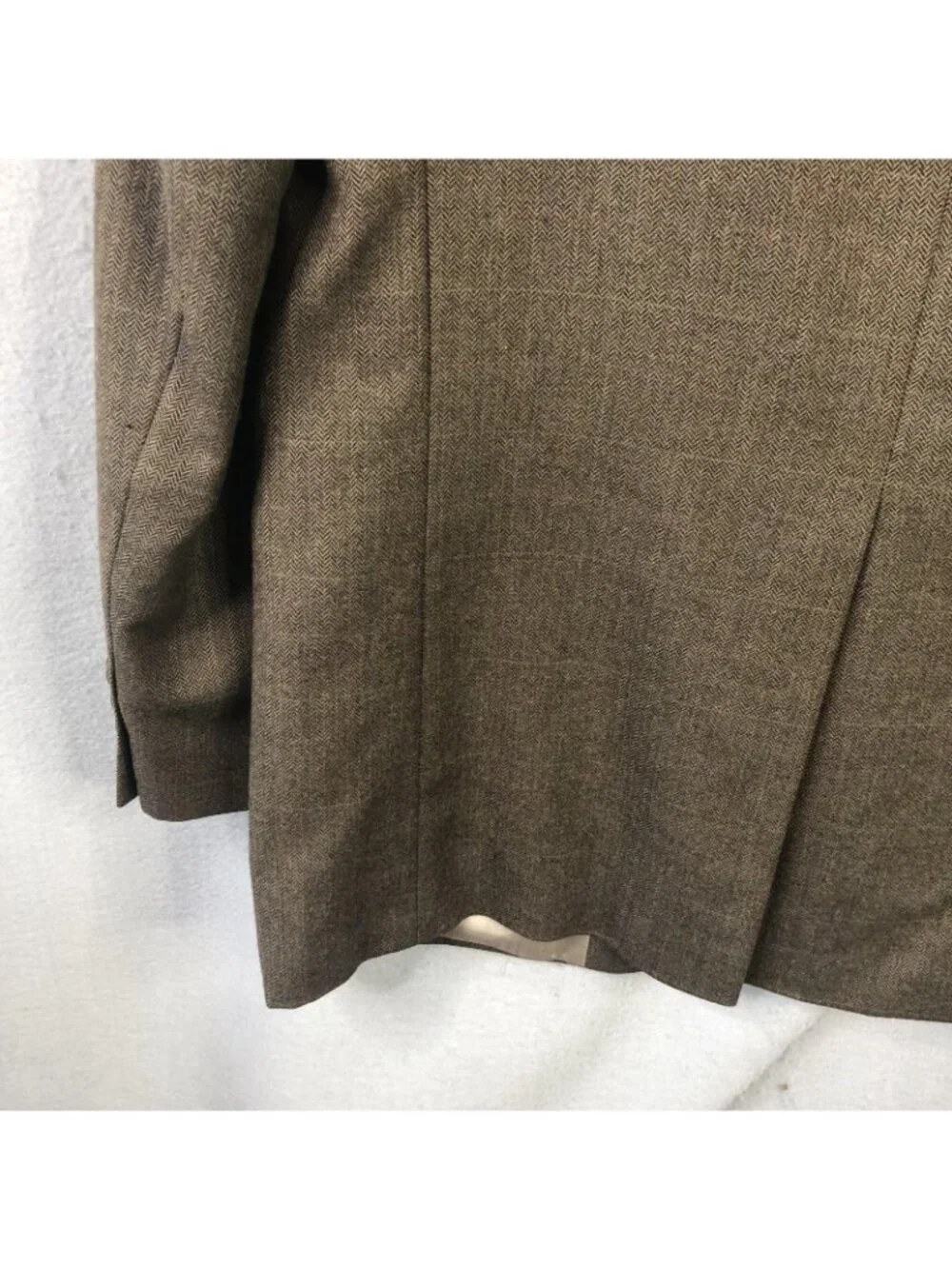 Old Money Blazer Mens 42 Long Brown Wool Herringbone Sport Coat Jacket Lauren